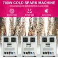 thumbnail image 3 of 4Pcs 700W Cold Spark Firework Machine w/ Flight Case, DMX Stage Effect Machine w/ Remote White, 3 of 18