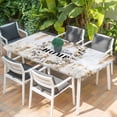 thumbnail image 2 of Home Sweet Table Cloths for 3 Foot Rectangle Tables, Wreath Botanical Farmhouse Plants Gradient Brown Patio Waterproof Elastic Fitted Tablecloths, Washable Rectangular Table Cover for Camping, 2 of 8