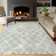 thumbnail image 2 of HOMERRY Gray Geometric Washable Rug 4' x 6' Anti-Slip Area Rug for Living Room Short Shag Plush Carpet, 2 of 5