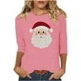 thumbnail image 2 of Ailaofu Hauts pour Femmes à Manches 3/4 Décontractés Coupe Ample Col Rond T-Shirts Mignons Tunique Unie Trois Quarts, 2 of 4