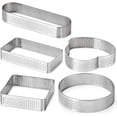 thumbnail image 1 of FANGSUN 4 Inch English Muffin Rings, Stainless Steel Crumpet Rings, Tart Rings for Baking, Double Rolled Nonstick Round Cake Ring, Metal Pastry Ring Mold for Dessert Food Making Tool, 0.75 inch-Height, 1 of 7