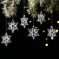 thumbnail image 5 of 18 Pcs Christmas Tree Crystal Ornaments, Hanging Acrylic Snowflakes Pendant, Clear Hanging Acrylic Snowflake Ornaments for Christmas Tree Winter Wonderland Party Decorations, 5 of 7