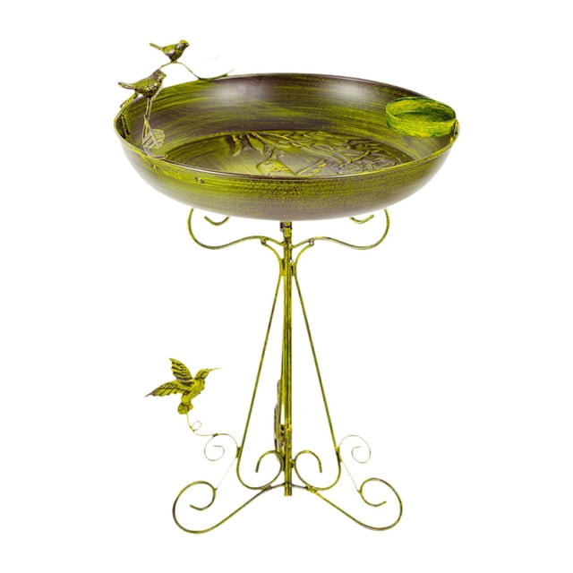 Soporte de baño para pájaros de metal, diseño vintage, comedero para pájaros para uso en exteriores, patio, césped