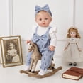 thumbnail image 2 of Yhmxh 11.8 Inch Doll Clothes Outfit Set, Floral Print Overalls with Ruffle Long‑Sleeve Top, Bow Headband & Socks, Fashion Doll Accessory Clothing for 12‑14 Inch Baby Dolls, 2 of 6