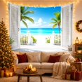 thumbnail image 3 of Wooden Planks Bright with Scenic Looking Deck, Cozy Rustic for Farmhouse Decor Lovers, Aesthetic Wall Decor, Housewarming Gift, Tapestry Wall Hanging for Dorm and Living Room, 3 of 7