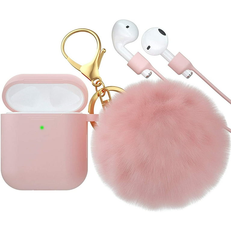 Brown Leather Airpods Pro Case with Strap, Girly Apple Earphone Airpod 1 2  Cover with Little Flower