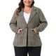 thumbnail image 1 of Blazers Agnes Orinda para mujeres de talla grande, de cuadros, con solapa de muesca, de manga larga, chaquetas de blazers casuales de negocios 4X negro marrón, 1 of 6