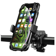 ZOUYUE Motorcycle Bicycle Phone Holder Mount with Grip, 360 Adjustable Compatible with iPhone 14 13 12 11 Pro Max Mini XR XS X 8 7 6s Plus SE Samsung S23 S22 S21 Android Smartphone GPS Universal Black