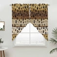 thumbnail image 5 of Cute Dog Claws Kitchen Window Curtains, Swag Curtains Valance for Bedroom Living Room Bathroom, Farmhouse Brown Wooden Grain Puppy Pawprints Rod Pocket Window Curtain Block Drapes 2 Panels 36"x45", 5 of 9