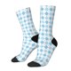 thumbnail image 1 of Balery Blue and White Squares Calcetas Largas con Estampado para Hombre y Mujer – Suaves y Transpirables, Talla Única (US 5-11), 1 of 6