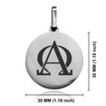 thumbnail image 2 of Stainless Steel Religious Alpha and Omega Round Medallion Pendant Necklace, 2 of 3