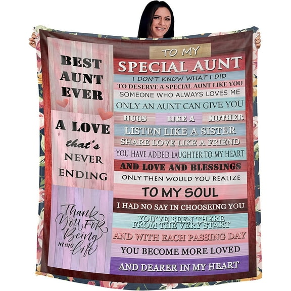 to My Loving Aunt Throw Blanket Aunt Gifts from Niece Soft Blanket for Best Aunt Ever Gifts Aunt Birthday Gift