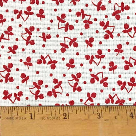 Cherries Fabric Cherry Pie Farm Cloth Feedsack Print Homespun Cotton Fabric Sold by the Yard - JCS Fabric ()