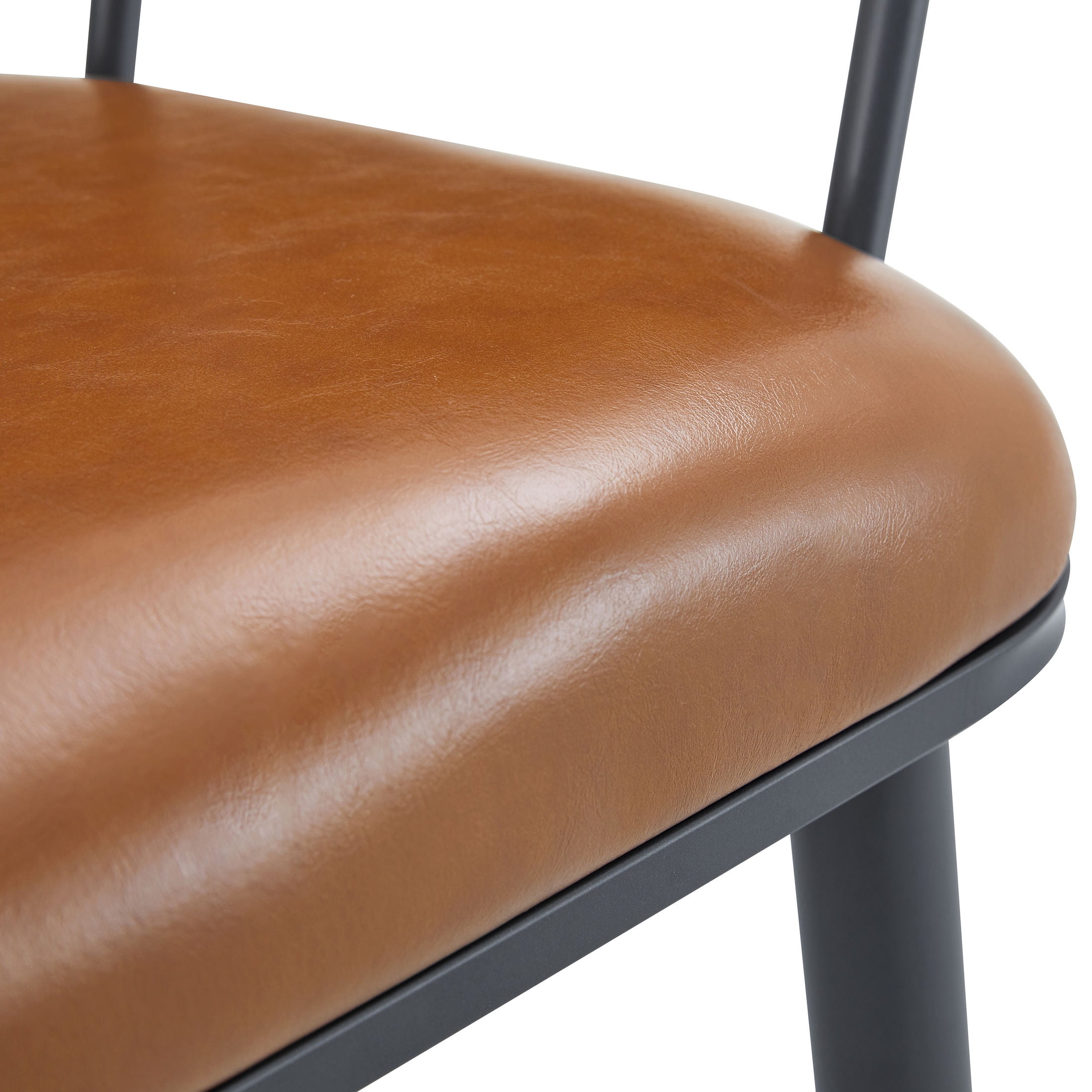 Christopher Knight Home Faux Leather Dining Chairs with Metal Legs, Arched Back, Brown, Set of 6