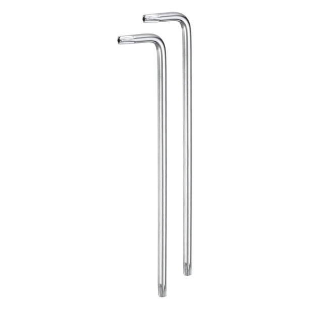 2 paquetes de llave de Torx con brazo largo T25 a prueba de manipulaciones, llaves en estrella, superficie recubierta de cromo de acero S2