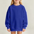 thumbnail image 4 of Ruyang Youth Girls Oversized Sweatshirt Drop Shoulder Crewneck Kids Long Sleeve Pullover Soft Polyester Casual Basic Tops, 4 of 9