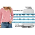 thumbnail image 6 of MOSHU Color Block T Shirts for Women V Neck Long Sleeve Womens Shirts Loose Fall Tops with Pocket, 6 of 8