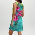 thumbnail image 4 of Ovzne Robes Grande Taille pour Femmes aux Courbes Robe Femme Tendance Décontractée Imprimée avec Poches Sans Manches Col de Jardin Robe d'Été Imprimée Liquidation, 4 of 5