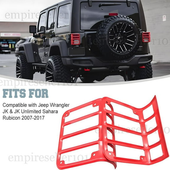Tail Light Guards Cover Frame For 2007 - 2018 Jeep Wrangler JK Rear Light Cover