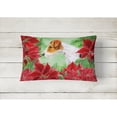 thumbnail image 2 of Carolines Treasures CK1298PW1216 Fox Terrier Poinsettas Canvas Fabric Decorative Pillow  12H x16W multicolor, 2 of 3
