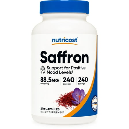 Nutricost Saffron Extract 88.5mg, 240 Capsules - Veggie Caps, Non-GMO Supplement