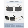 thumbnail image 2 of 4 Pairs Rimless Rectangle Sunglasses Frameless Square Glasses Vintage Transparent Eyewear for Women Men, 2 of 6