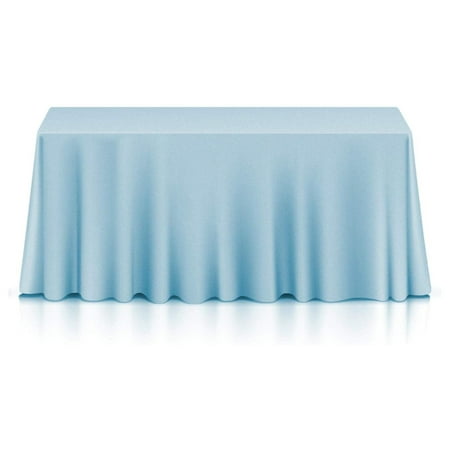 

JepoIA - 10 Premium 90 x 132 Tablecloths for Wedding/Banquet/Restaurant - Rectangular Polyester Fabric Table Cloths - Baby Blue