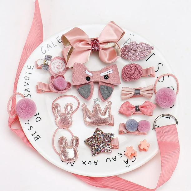 LNKOO 18pcs Baby Girl's Hair Clips Cute Mini Hair Bows Baby Elastic Hair  Ties Hair Accessories Gift Set Ponytail Holder Hairpins Set For Infant Baby  Little Girls Toddlers Kids with gift box -