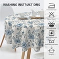 thumbnail image 4 of Round Tablecloth 60 Inch, Farmhouse Blue Gray Rustic Tablecloths Round Water Resistant Table Cloths Outdoor Tablecloth for Dining, Party, Buffet, Wedding, 4 of 8