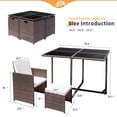 thumbnail image 7 of Lacoo 9 Pieces Patio Dining Sets Tempered Glass Table Cushioned Chairs with Ottoman 8 Seating Capacity, Beige, 7 of 7