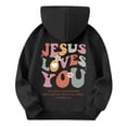 thumbnail image 6 of Grblisyd Cute Christian Graphic Hoodies For Girls Cute JESUS LOVES YOU Graphic Hoodie Kids Jesus Sweatshirt Religious Bible Verse Pullover, 6 of 6