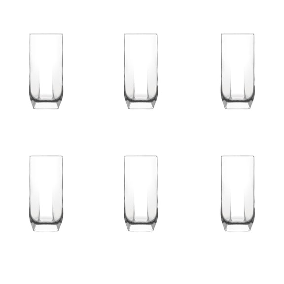 Juego 6 Vasos Tuana Highball Jaibolero Vidrio 330 ml Para Cocina, Banquetes, Fiestas