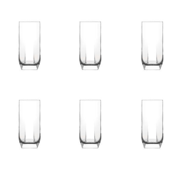 Juego 6 Vasos Tuana Highball Jaibolero Vidrio 330 ml Para Cocina, Banquetes, Fiestas