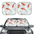 thumbnail image 2 of Goofa Koi Fish Corals,Spring Summer Pattern 2 Piece Car Windshield Sun Shade Foldable | Front Windshield Shade for Sun, Heat and UV Rays | Sunshade for Car Front Window-Medium, 2 of 7