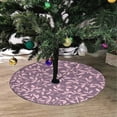 thumbnail image 2 of FMSHPON Purple Floral Pattern Xmas Christmas Tree Skirt Stand Mat for Holiday Party Decoration Indoor Outdoor 48 inches, 2 of 3