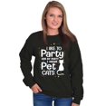 thumbnail image 3 of Cat Loving Introverts Funny Party Women Crewneck Sweatshirt Brisco Brands S, 3 of 5