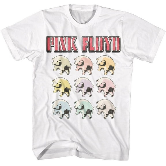 Pink Floyd Multi Color Pig Babies White T-Shirt