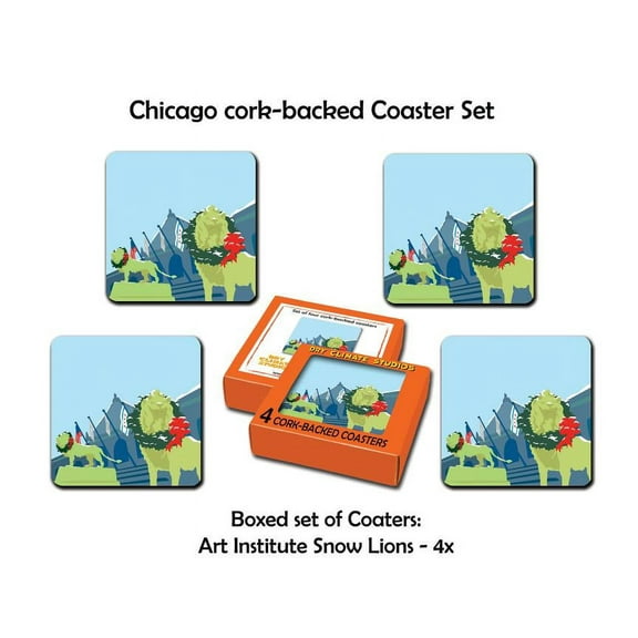 Snow Lions Coaster Set - Hardcover