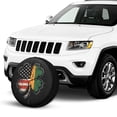 thumbnail image 2 of KAKALAD Shamrock American Flag Irish 02 Spare Tire Cover Universal Vehicle Accessories Buckle Car Tools 14”in, 2 of 6