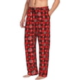 thumbnail image 2 of Daiia Snowflakes On A Buffalo Plaid Men's Sleep Pant with Pockets and Drawstring,Pajama Pants-Small, 2 of 9