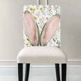 thumbnail image 3 of Easter Rabbit Chair Covers Set of 8 Spring Flowers Pink Ears Chair Back Covers Stretch Removable Washable Slipcovers Protector for Dining Room Kitchen Party Decor, 3 of 5