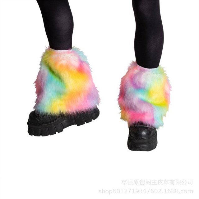 Txlixc Calentadores de piernas de invierno para mujeres, impresión de color sólido / tinte de corbata Txlixc moda