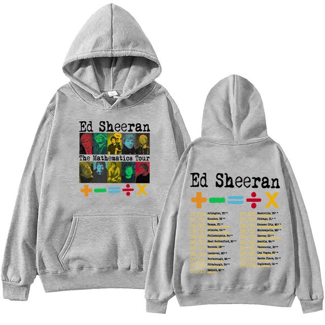 Ed Sheeran Mathematics Tour 2024 Hoodie Harajuku Hip Hop Pullover Tops Fans Gift