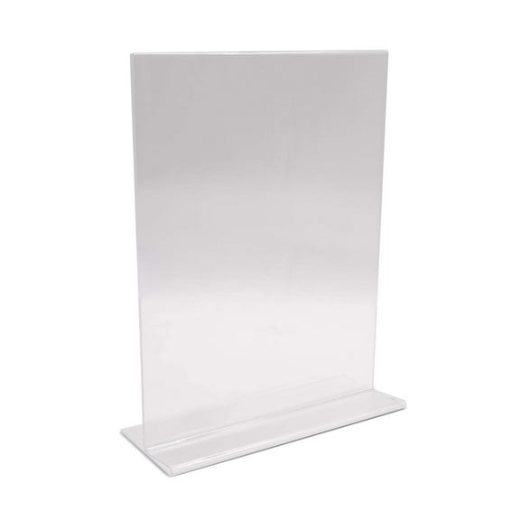 Photo Booth Frames - 8.5x11 Durable Crystal Clear Acrylic T-Shape Picture Frame Sign Holder Display Stand for 8.5x11 Inch Insert Slanted - 6 pack