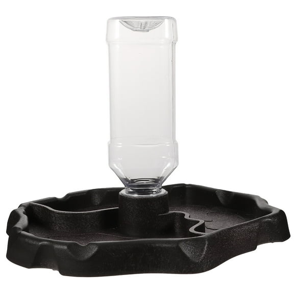 1pc Small Pet Food and Water Bowl Feeder Container for Lizard Turtle Reptile (Coffee)