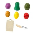 thumbnail image 1 of Juguetes de madera para cortar frutas y verduras, comida de juguete para niños y niñas de 1 a 3 años 8 piezas, 1 of 9