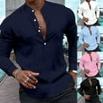 thumbnail image 6 of CENL Mens Casual Long Sleeve Button-Down Shirt Blouse Henley V-Neck Tops T Shirts, 6 of 9