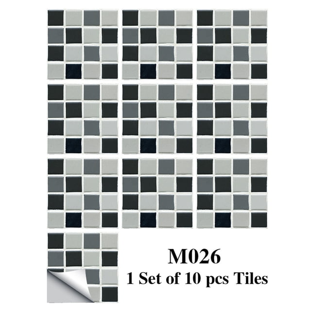 Cqxid Wall stickers Under $5 1Set 10pc Self Adhesive Tile 3D Sticker Kitchen Bathroom Wall Sticker Decoration