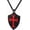 Black Red, variant on Knights Templar Cross Joshua 1:9 Shield Stainless Steel Pendant Necklace with 22+2 inch Chain