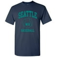 thumbnail image 2 of Seattle Classic Baseball Arch Basic Cotton T-Shirt - X-Large - Navy, 2 of 6